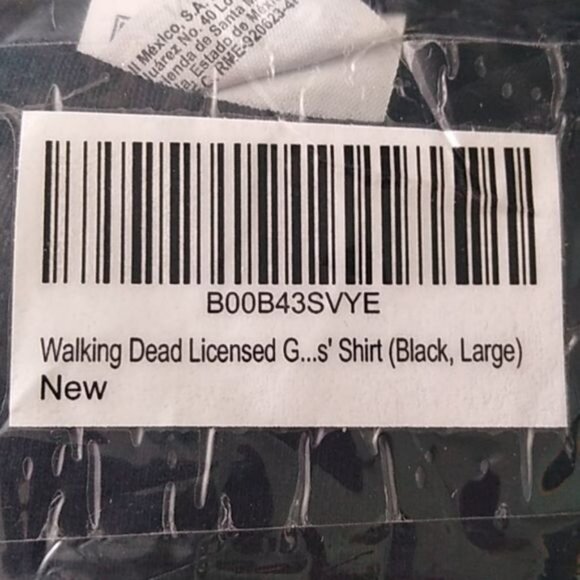 Men's Walking Dead Black Tee, Medium - Picture 4 of 4
